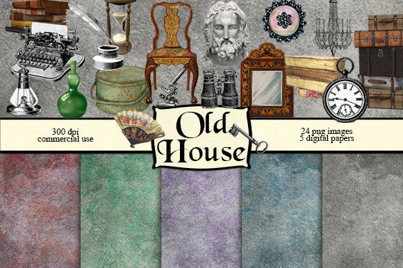 Download Old House Digital Scrapbook Kit - Old Collection