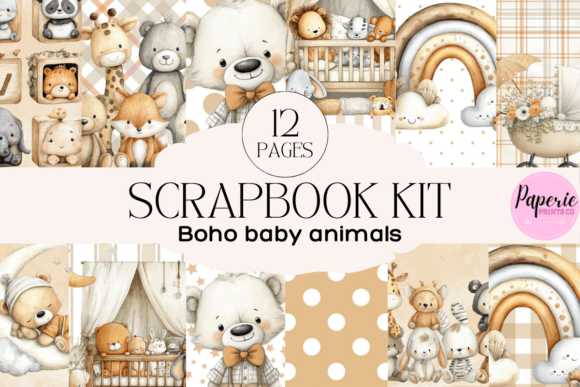 Download Boho Baby Animal Scrapbook Kit - Scrapbook kit Collection