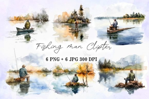 Download A Fishingman Watercolor Painting Art - Watercolor painting Collection