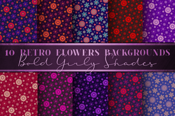 Download Bold Girly Vintage Flowers Digital Paper - Old Collection