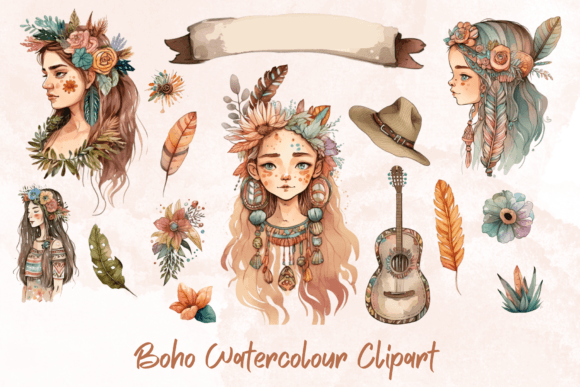 Download Boho Watercolour Clipart - Watercolour Collection