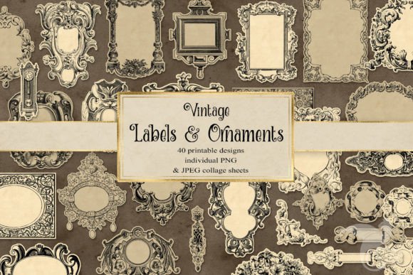 Download Vintage Labels and Ornaments - Premium Bundle