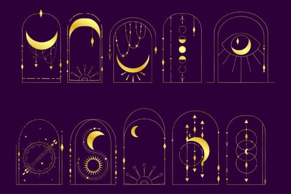 Download Bohemian Arch Gold Set Esoteric Design - Old Collection