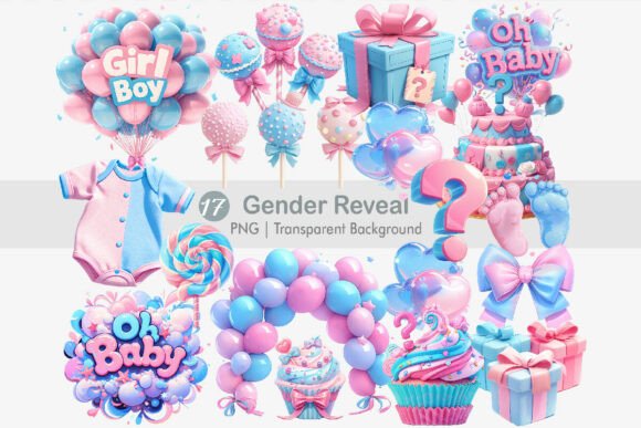 Download Gender Reveal Clipart PNG Bundle - Gender reveal Collection