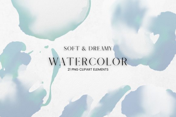 Download Blue and White Watercolour Clip Art - Watercolour Collection