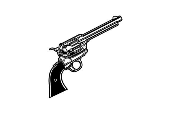 Download Old Revolver Vector Illustration Monochrome - Old Collection