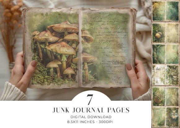 Download Woodland Junk Journal Bi Fold Pages - Old Collection